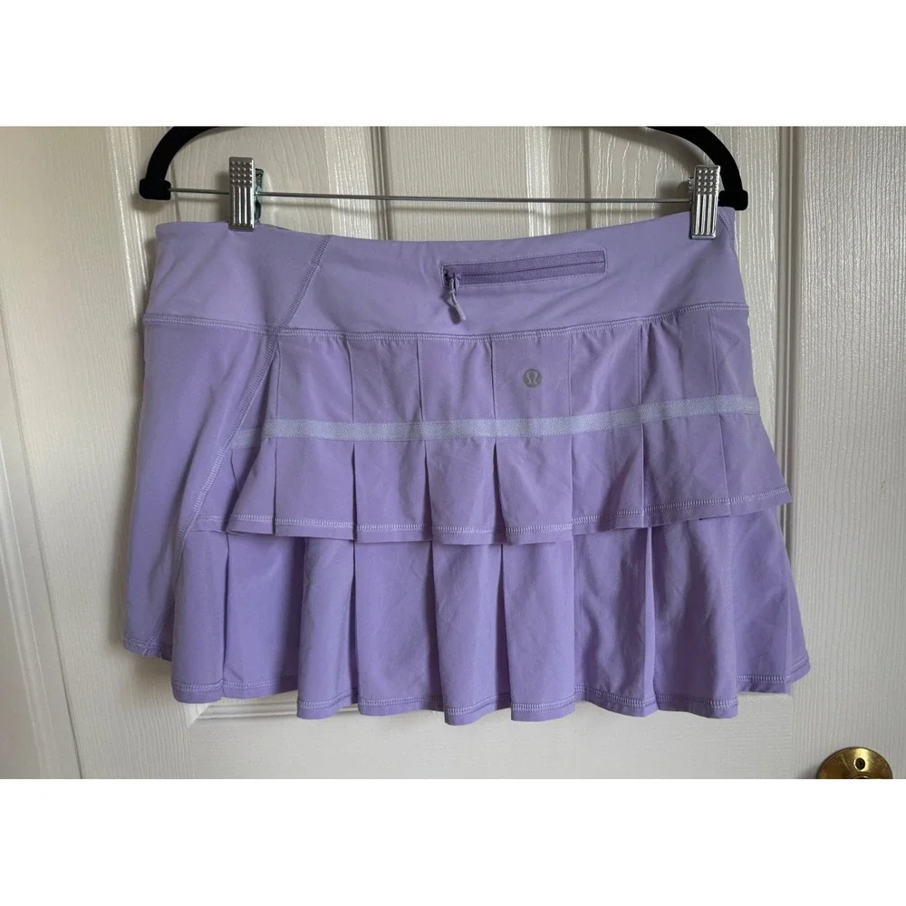 Lululemon Pace Setter Skirt Lavender Purple Pleated Back Skort Womens Size 10‎